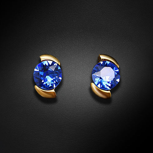 Auskarai "Pienų Kelias (Safyras)" su Swarovski™ kristalais